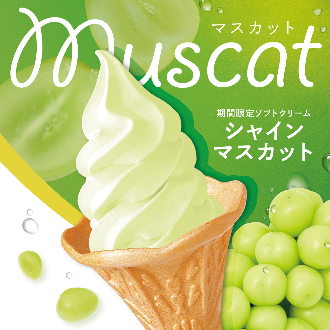季節のソフトクリーム＜シャインマスカット＞のご案内